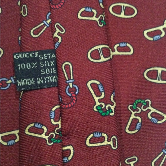 Gucci Vintage Link Print Tie - Picture 6 of 6